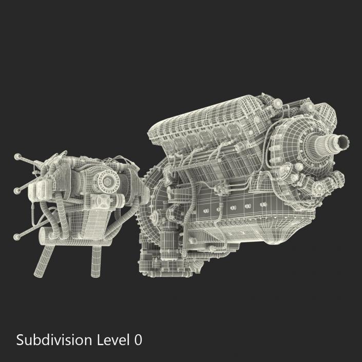 Piston Aircraft Engines Collection 3D model
