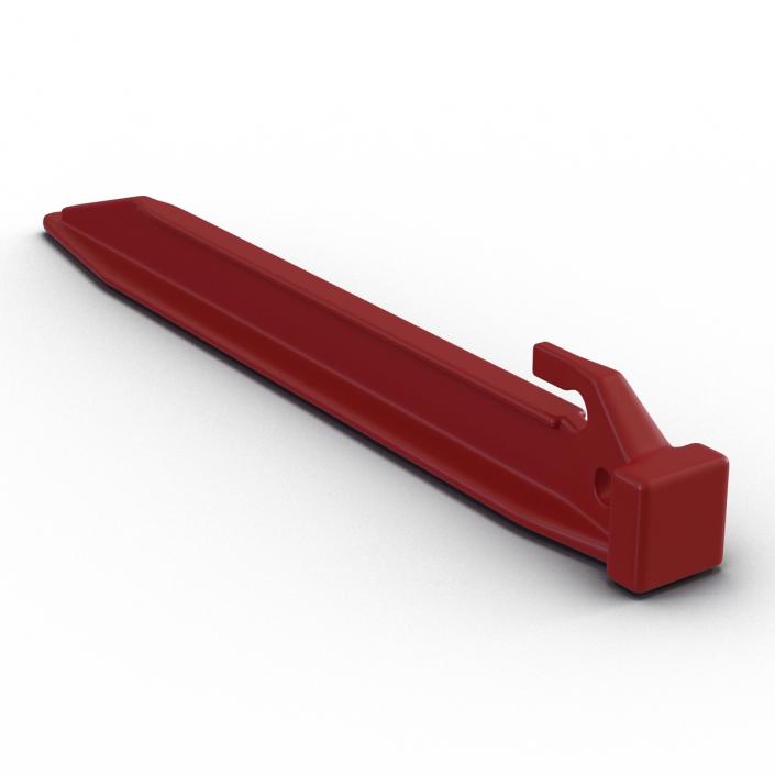 Plastic Tent Stake Red 3D