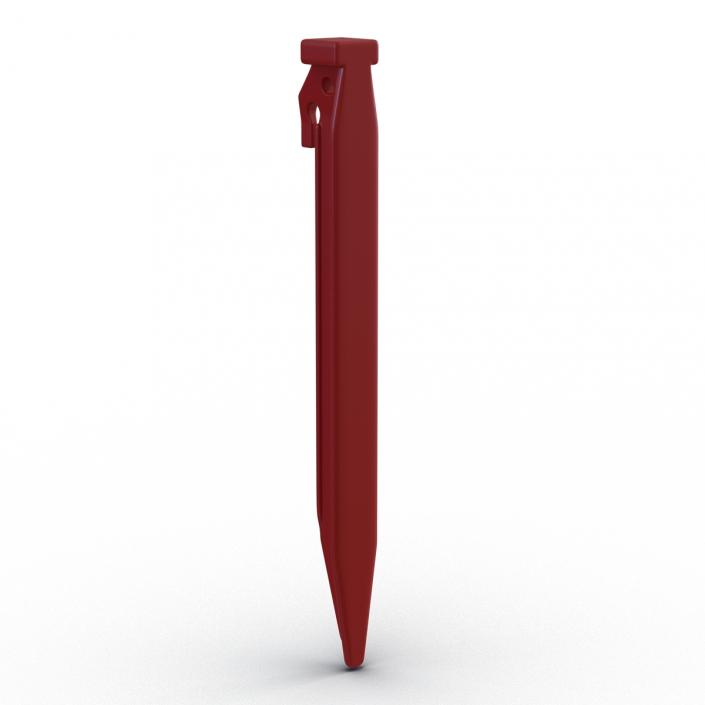Plastic Tent Stake Red 3D
