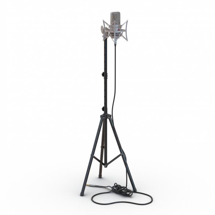 3D model Condenser Microphone and Stand Rode