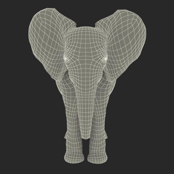 Baby Elephant with Fur 3D