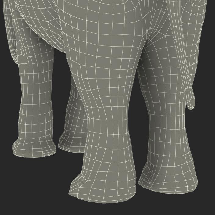 Baby Elephant with Fur 3D