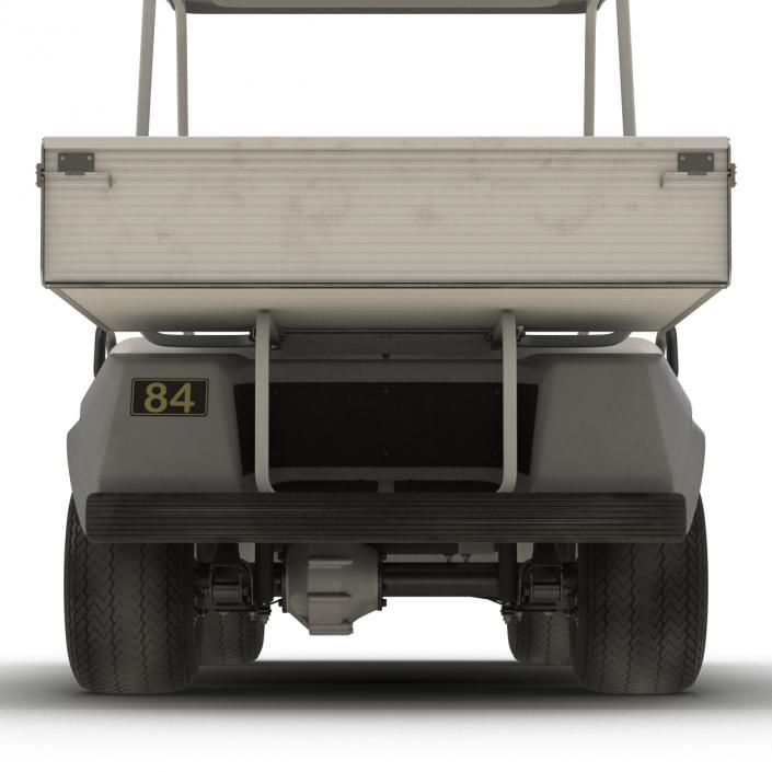 3D Golf Cart Gray Rigged