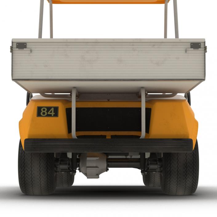 3D Golf Cart Orange Rigged model