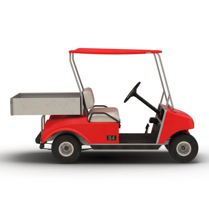 3D Golf Cart Red model