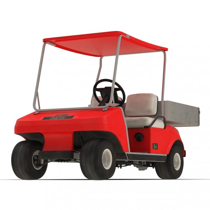 3D model Golf Cart Red Rigged