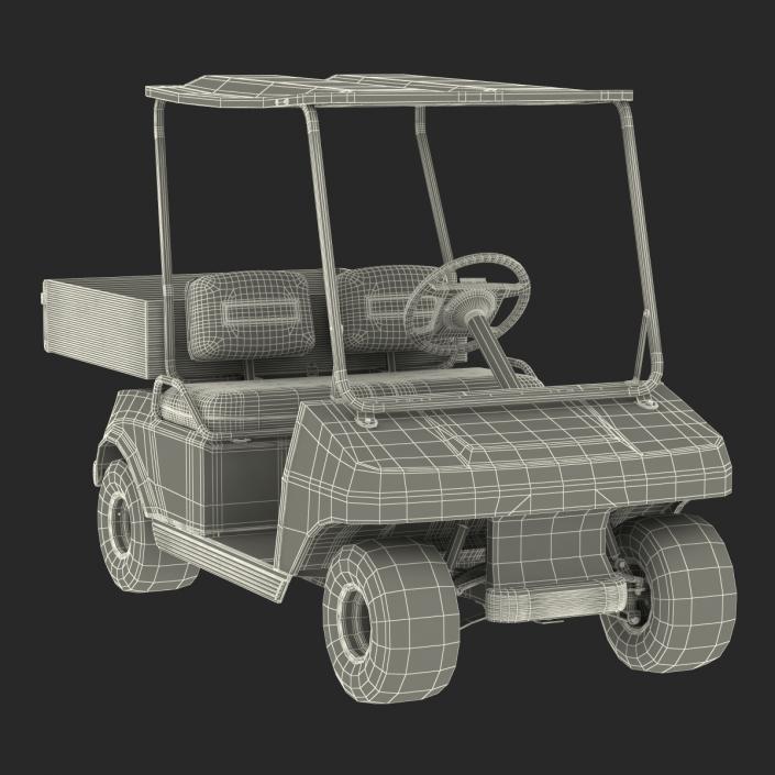 3D model Golf Cart Red Rigged