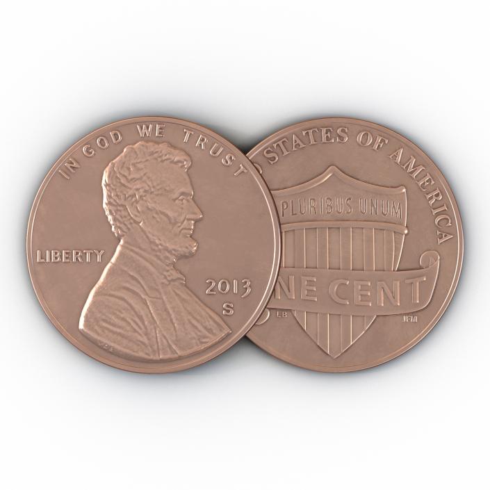 United States Coin Penny 3D model