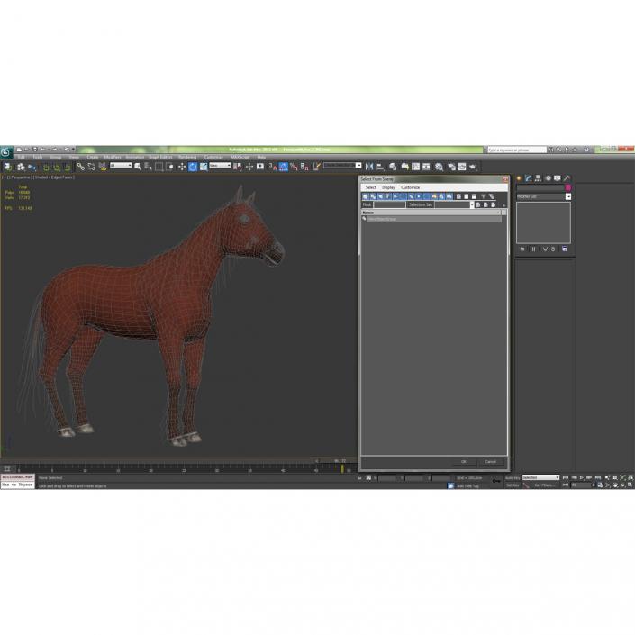 3D Horse with Fur 2