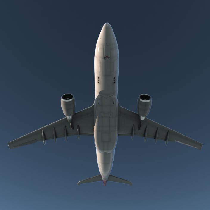 3D Jet Airliner Airbus A330-200 Qatar Rigged
