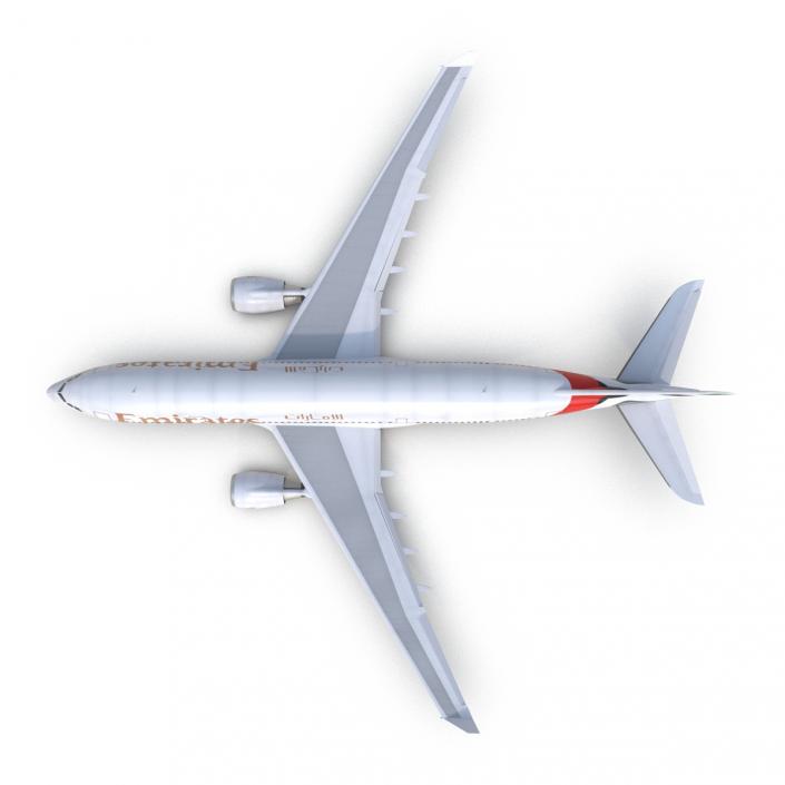 Jet Airliner Airbus A330-200 Emirates Rigged 3D model