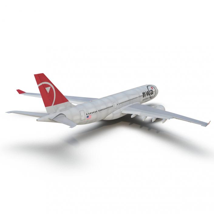 Jet Airliner Airbus A330-200 Northwest Airlines Rigged 3D model