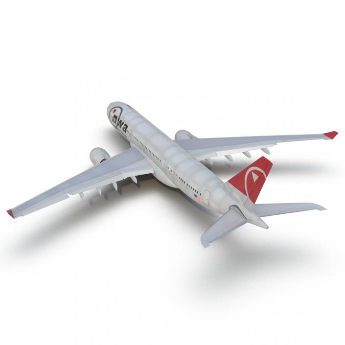 Jet Airliner Airbus A330-200 Northwest Airlines Rigged 3D model