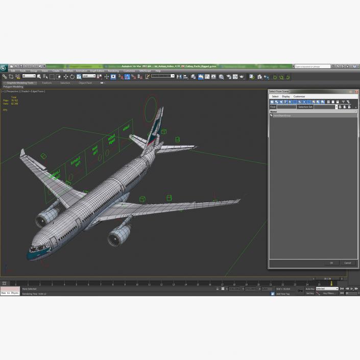 Jet Airliner Airbus A330-200 Cathay Pacfic Rigged 3D model