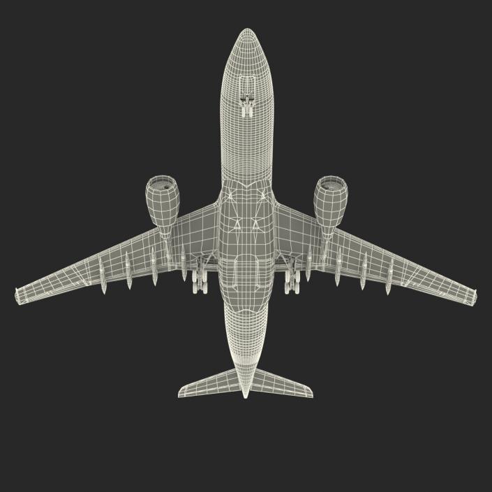 Jet Airliner Airbus A330-200 Emirates Rigged 3D model