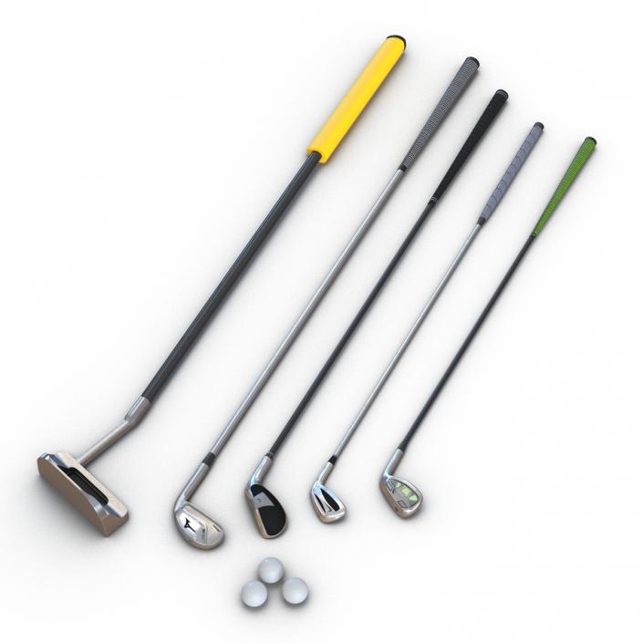 3D model Golf Clubs and Ball Collection