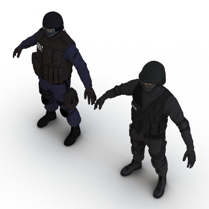 3D model SWAT Rigged Policemans 3D Models Collection 3