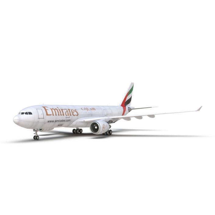 3D Airbus A330-P2F Emirates Rigged