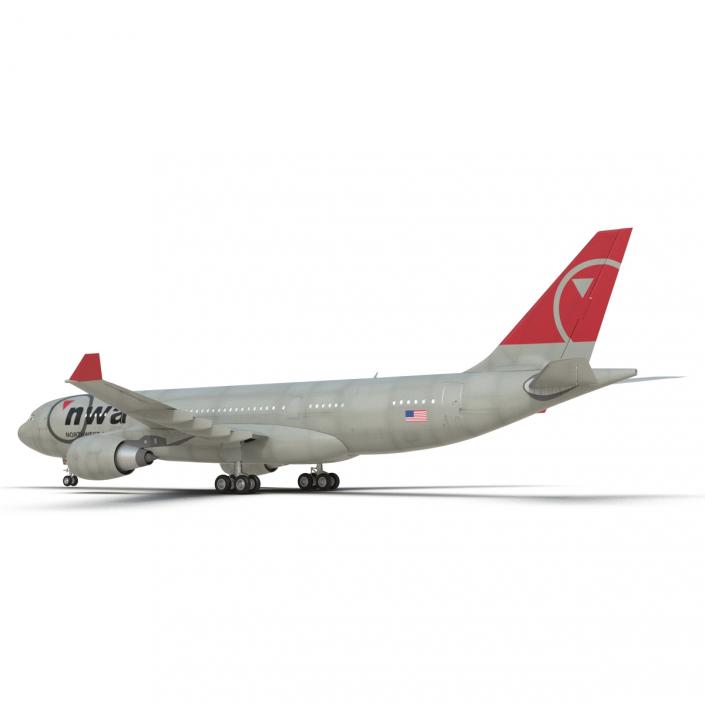 Airbus A330-P2F Northwest Airlines 3D model