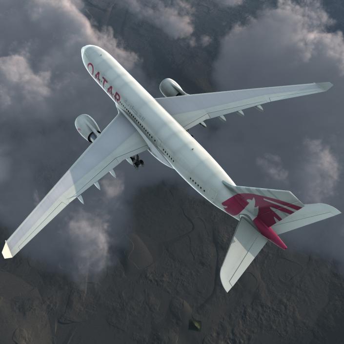 3D Airbus A330-P2F Qatar