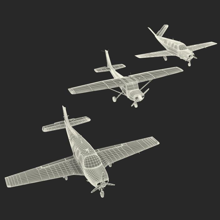 3D Private Airplanes Collection model