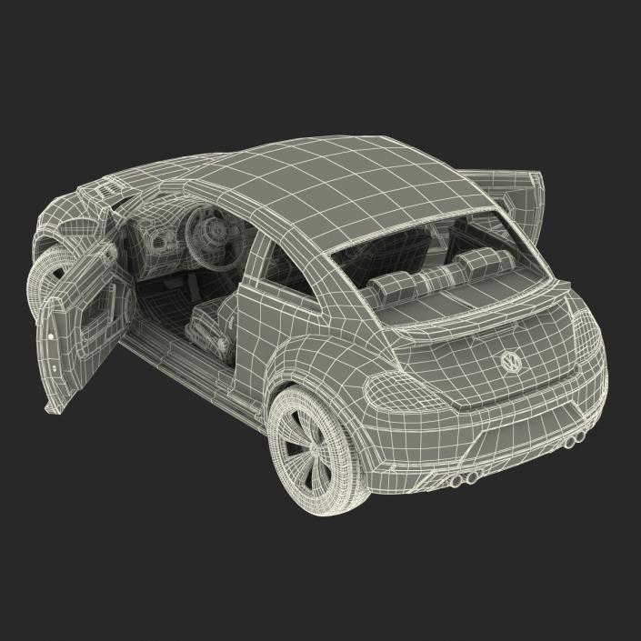 3D model Volkswagen Beetle 2016 White Rigged