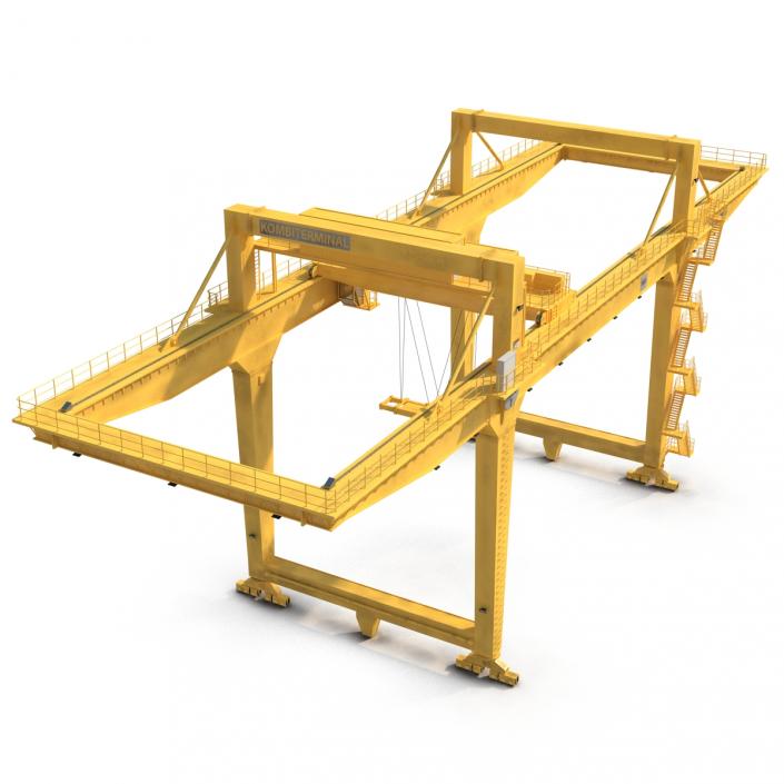 Rail Mounted Gantry Container Crane Yellow 3D