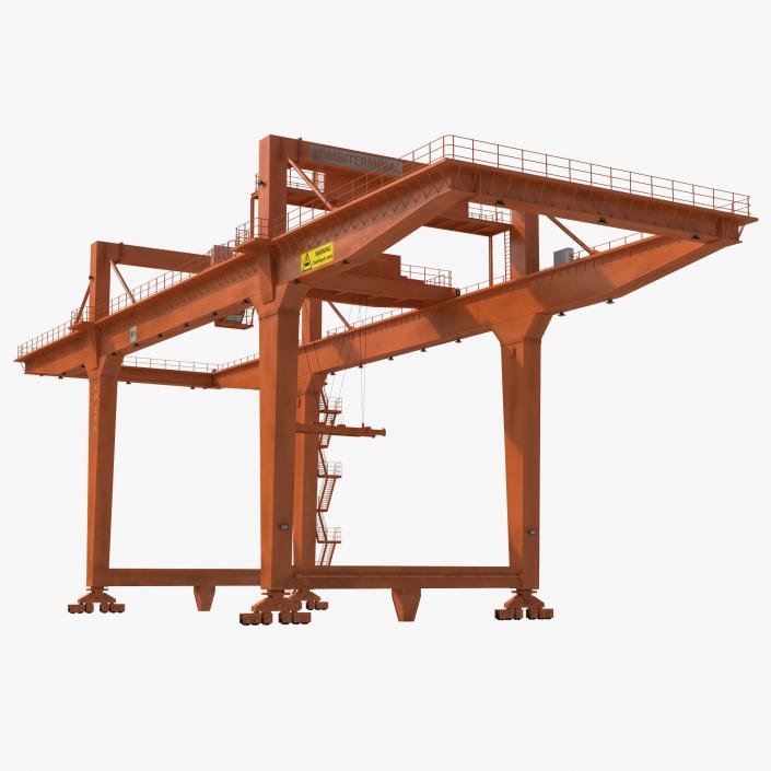 Rail Mounted Gantry Container Crane Orange 3D