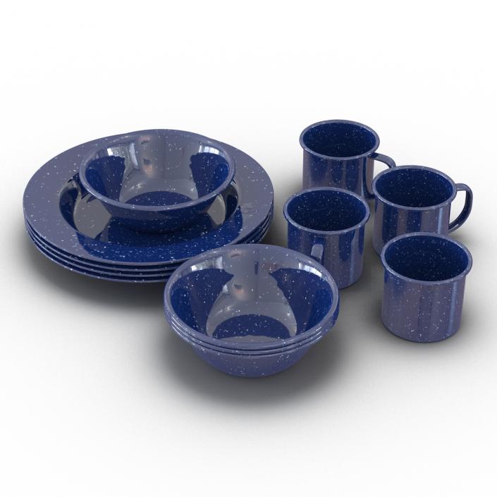 3D Camping Dishes Set model