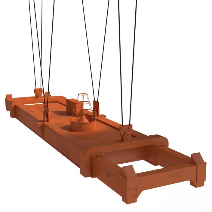 Rail Mounted Gantry Container Crane Rigged Orange 3D model