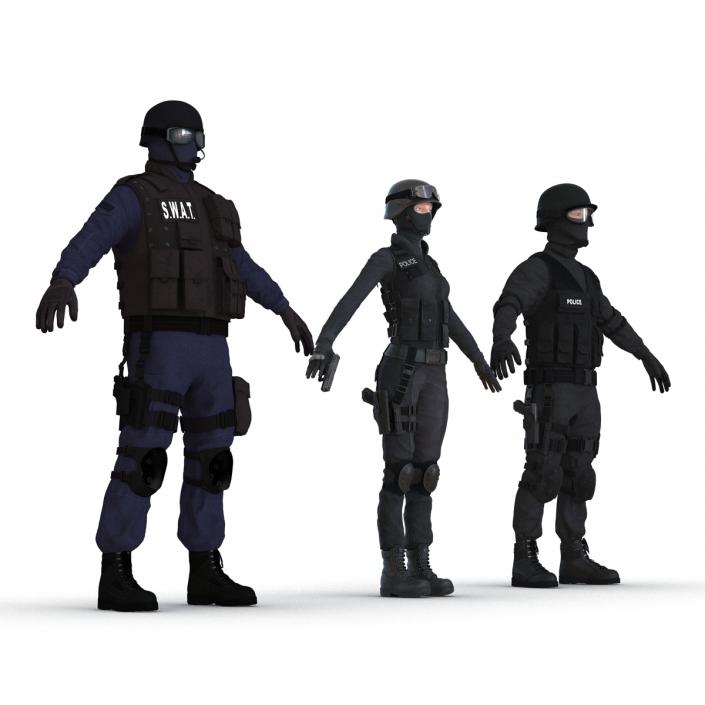 3D SWAT Policemans Collection 3 model