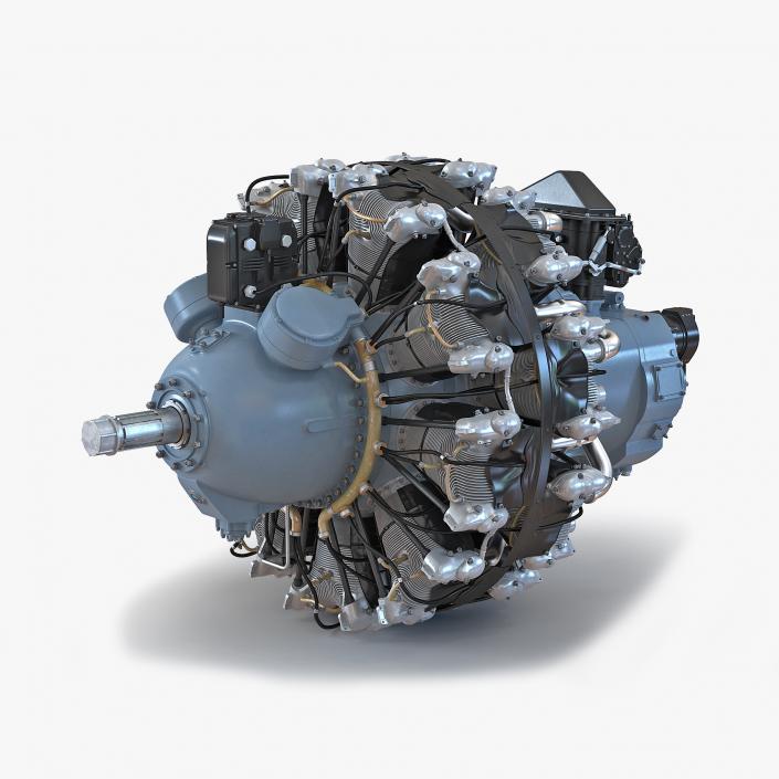 3D Radial Engine Pratt and Whitney R-2800 model