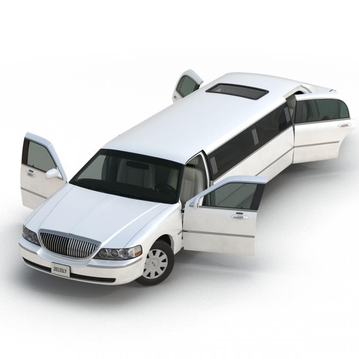 3D Generic Limousine White model