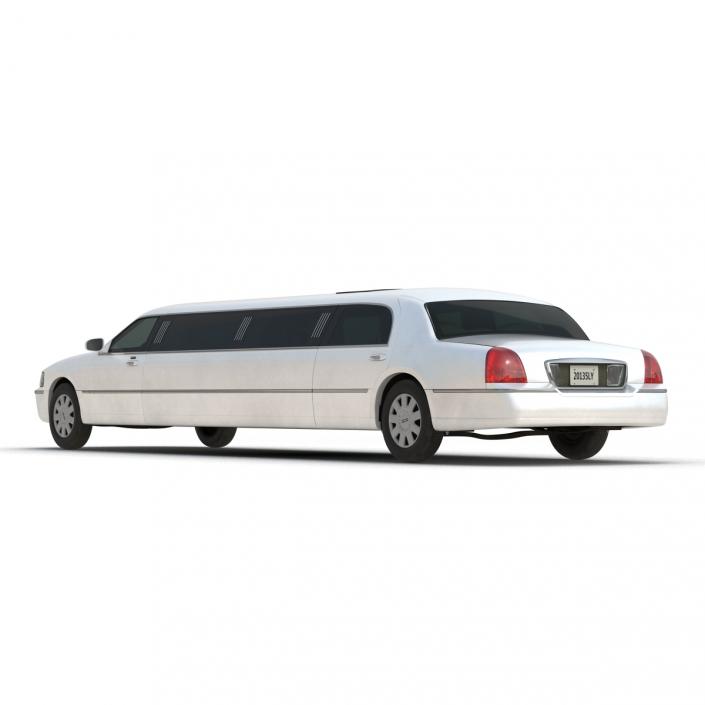 3D model Generic Limousine White Rigged