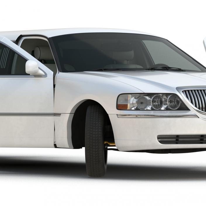 3D model Generic Limousine White Rigged