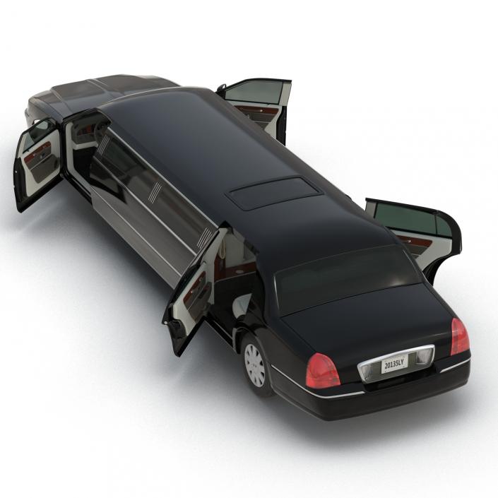 3D model Generic Limousine Black Rigged