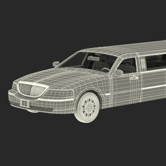 3D model Generic Limousine Black Rigged