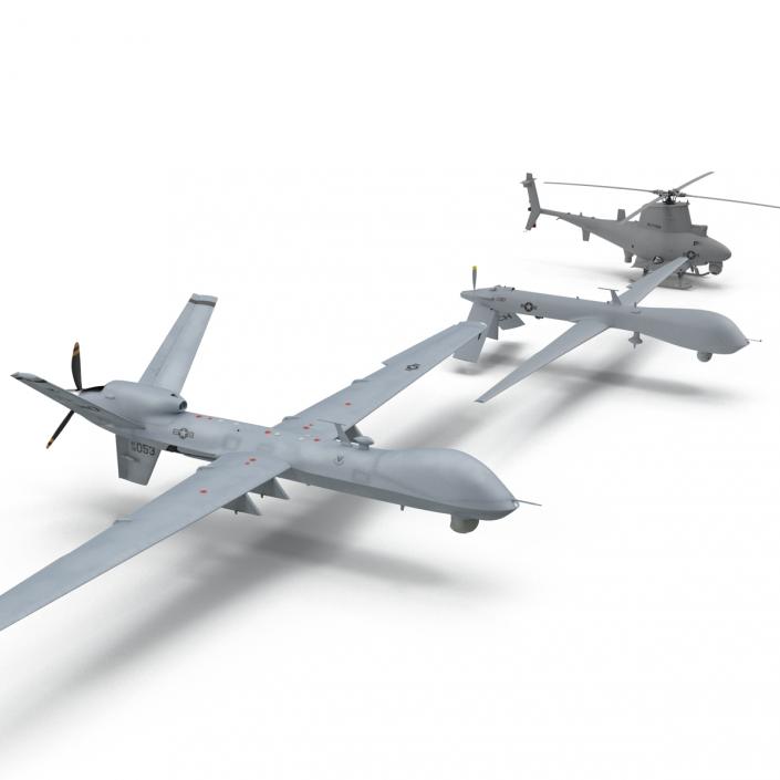 3D UAV Rigged 2 Collection model