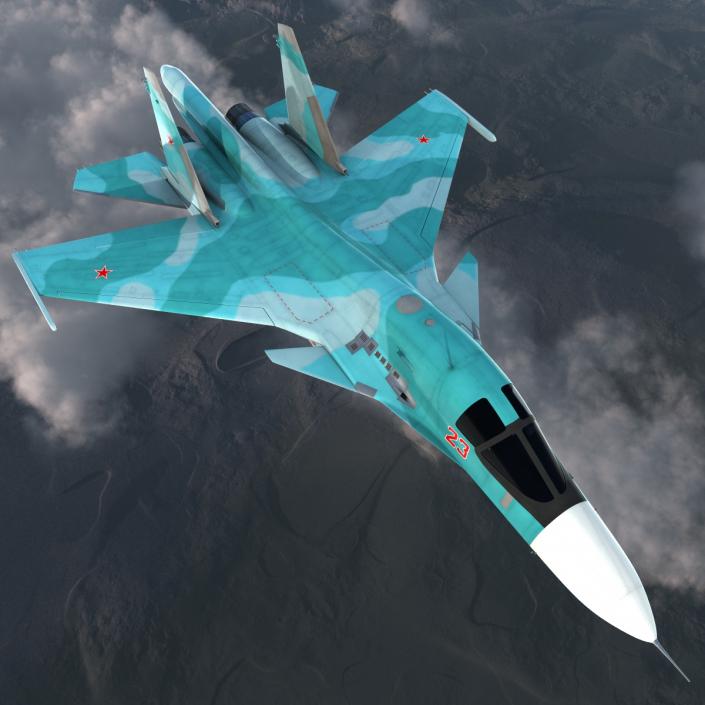 3D model Fighter Sukhoi Su-34