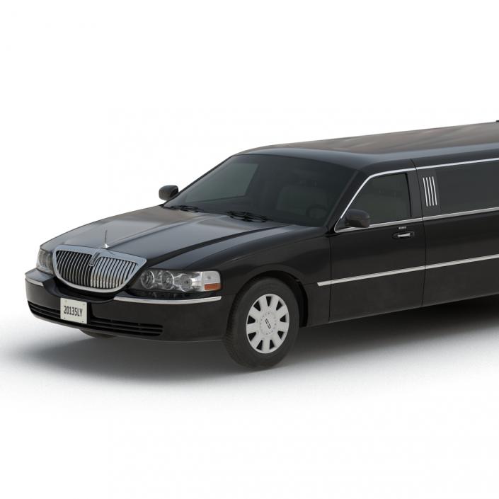 3D model Lincoln Stretch Car Limousine Black