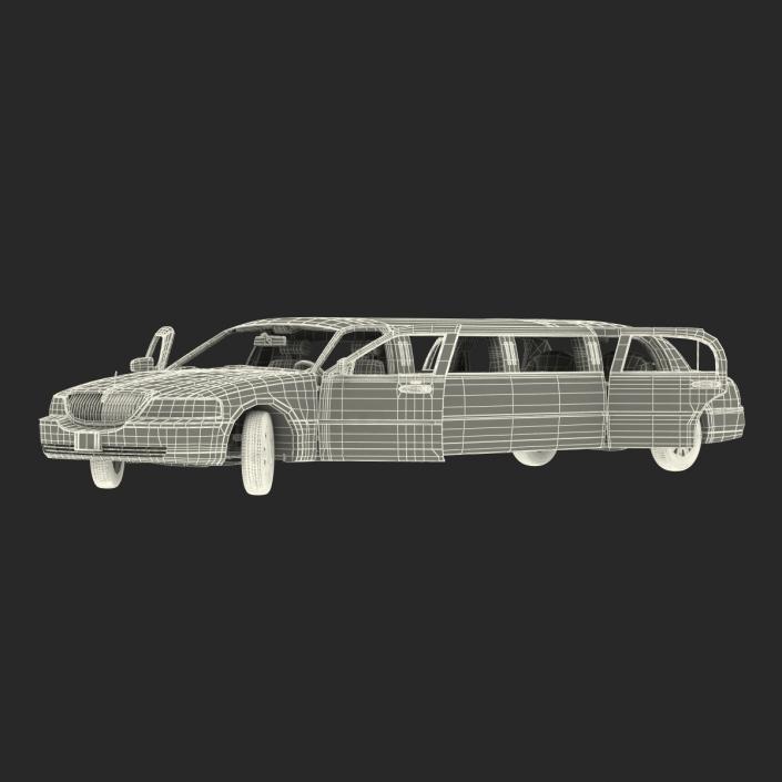 3D model Lincoln Stretch Car Limousine Black