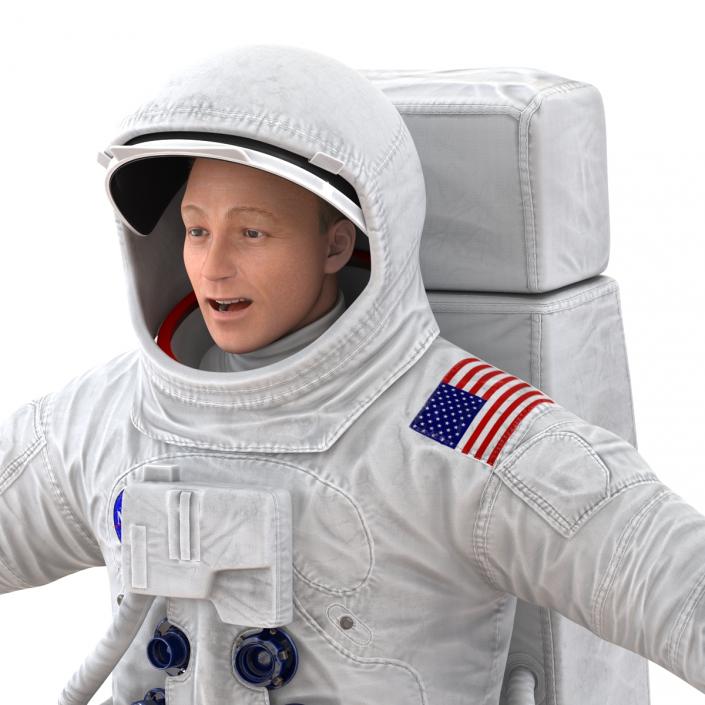 3D Astronaut NASA Wearing Spacesuit A7L Rigged model