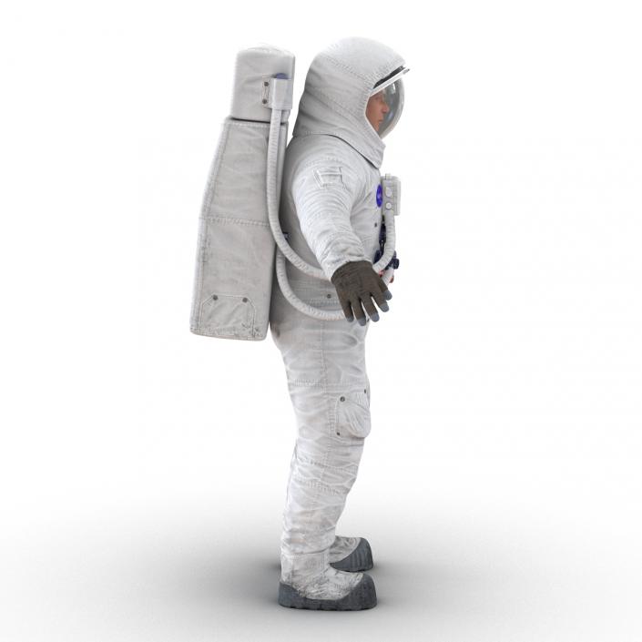 3D model Astronaut NASA Wearing Spacesuit A7L Rigged 2