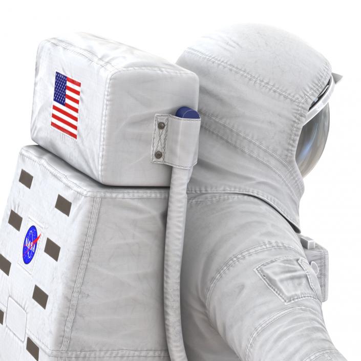 3D model Astronaut NASA Wearing Spacesuit A7L Rigged 2