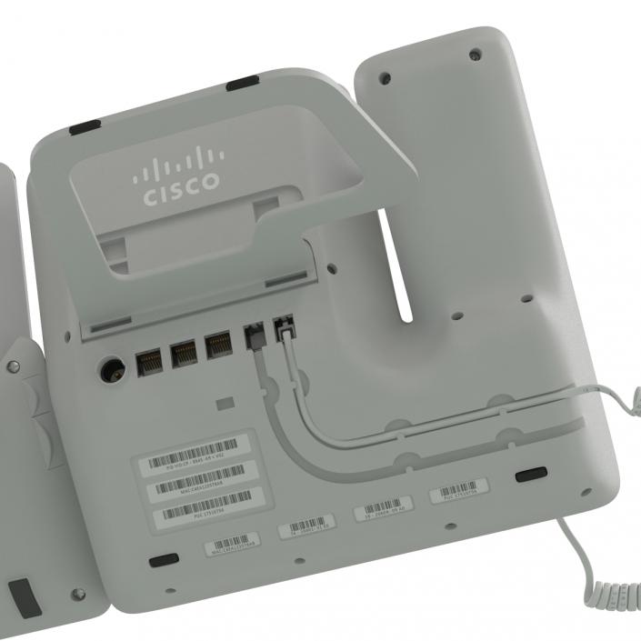 Cisco Unified IP Phone 8945 and Expansion Module White 3D model