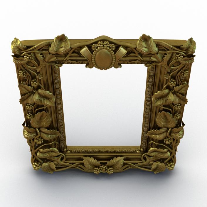 3D Baroque Picture Frame 3 model