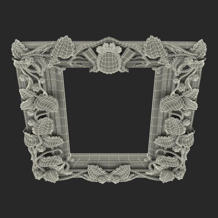3D Baroque Picture Frame 3 model