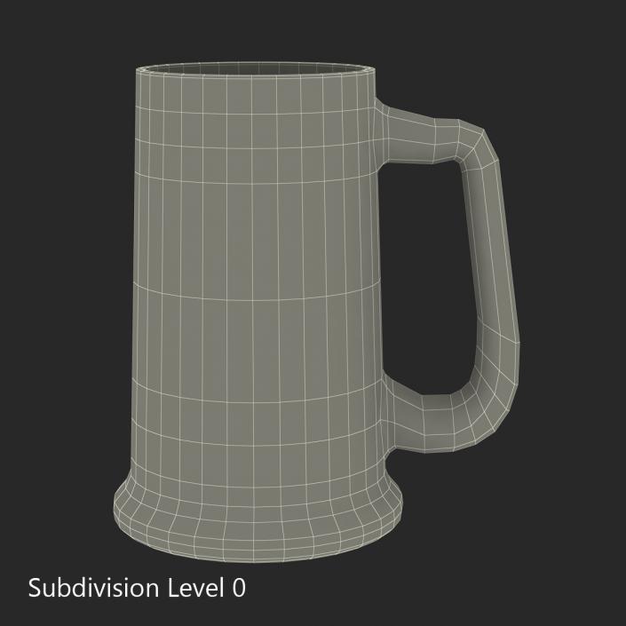 3D Half Full Beer Mug model