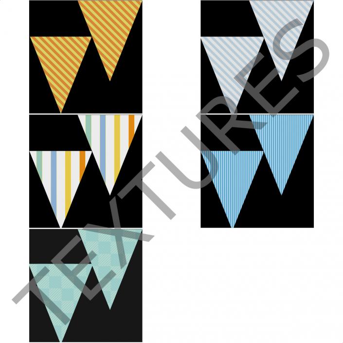 Triangle Flag Banner 3 3D