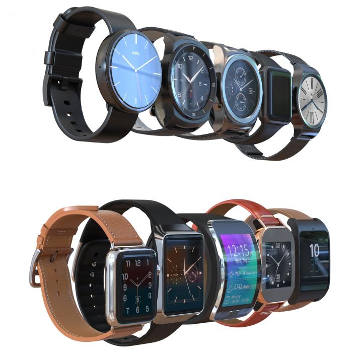 3D Smartwatches Collection model